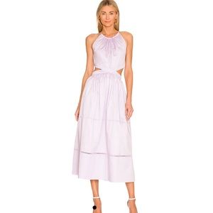 Something Navy Cut Out Midi Dress in Purple